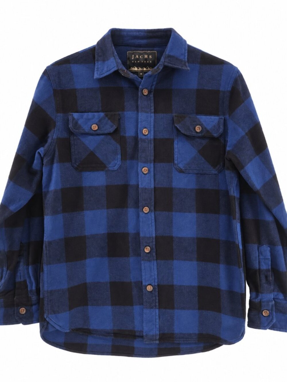 JACHS New York Men's Blue & Black Buffalo Plaid Flannel Shirt Size